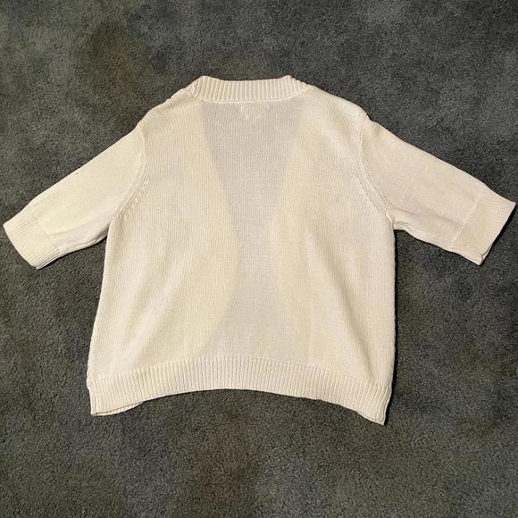 White Van Heusen Open-Front Crochet Cardigan - Picture 2 of 3
